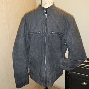 Luck Brand Bonneville Racer Waxed jacket Large Grey Men's